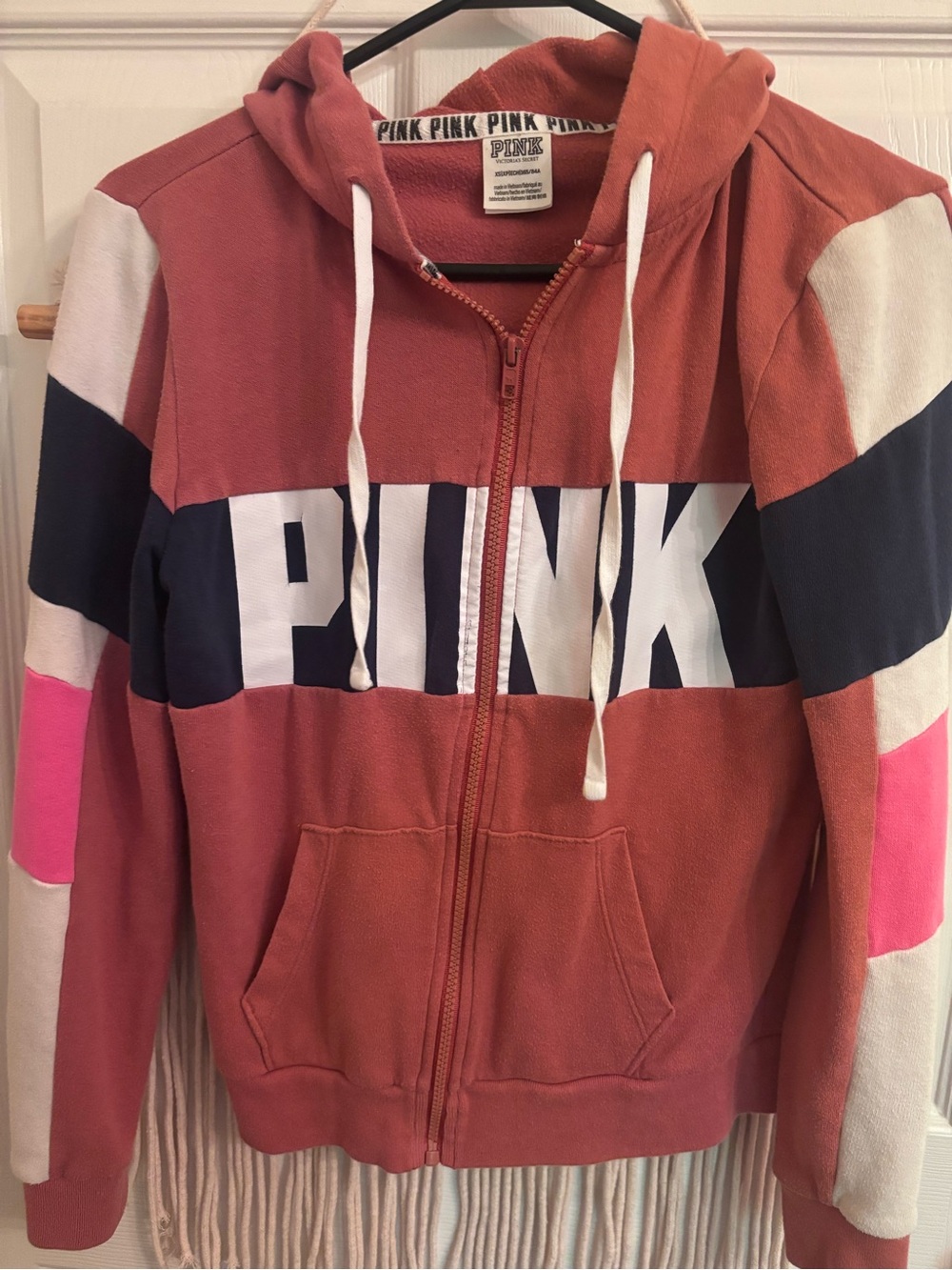 PINK Victoria’s Secret Colorblock Full Zip Hoodie XS